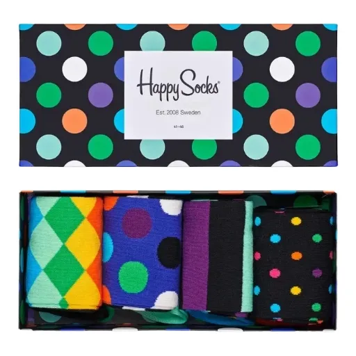 -HAPPY SOCKS 4-Pack Black Week Big Dot Gift Set 41-46 SXBDO09-0100