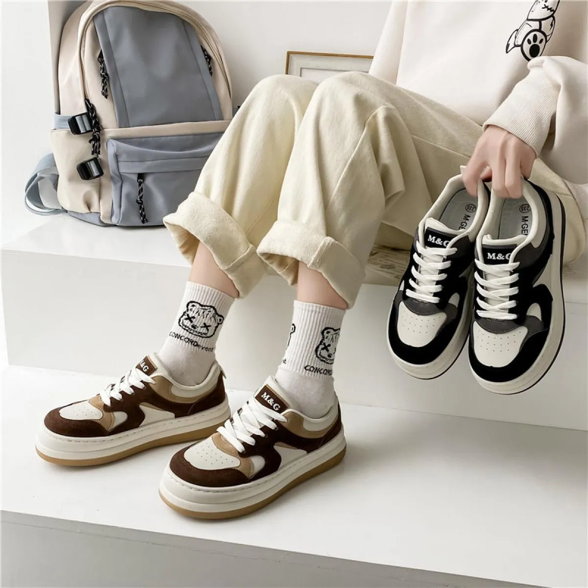 2022 di nuovo Modo di Colore Misto Scarpe Da Tennis Delle Donne Vulcanize Scarpe Low Top Scarpe Da Skateboard Donna Scarpe Zapat