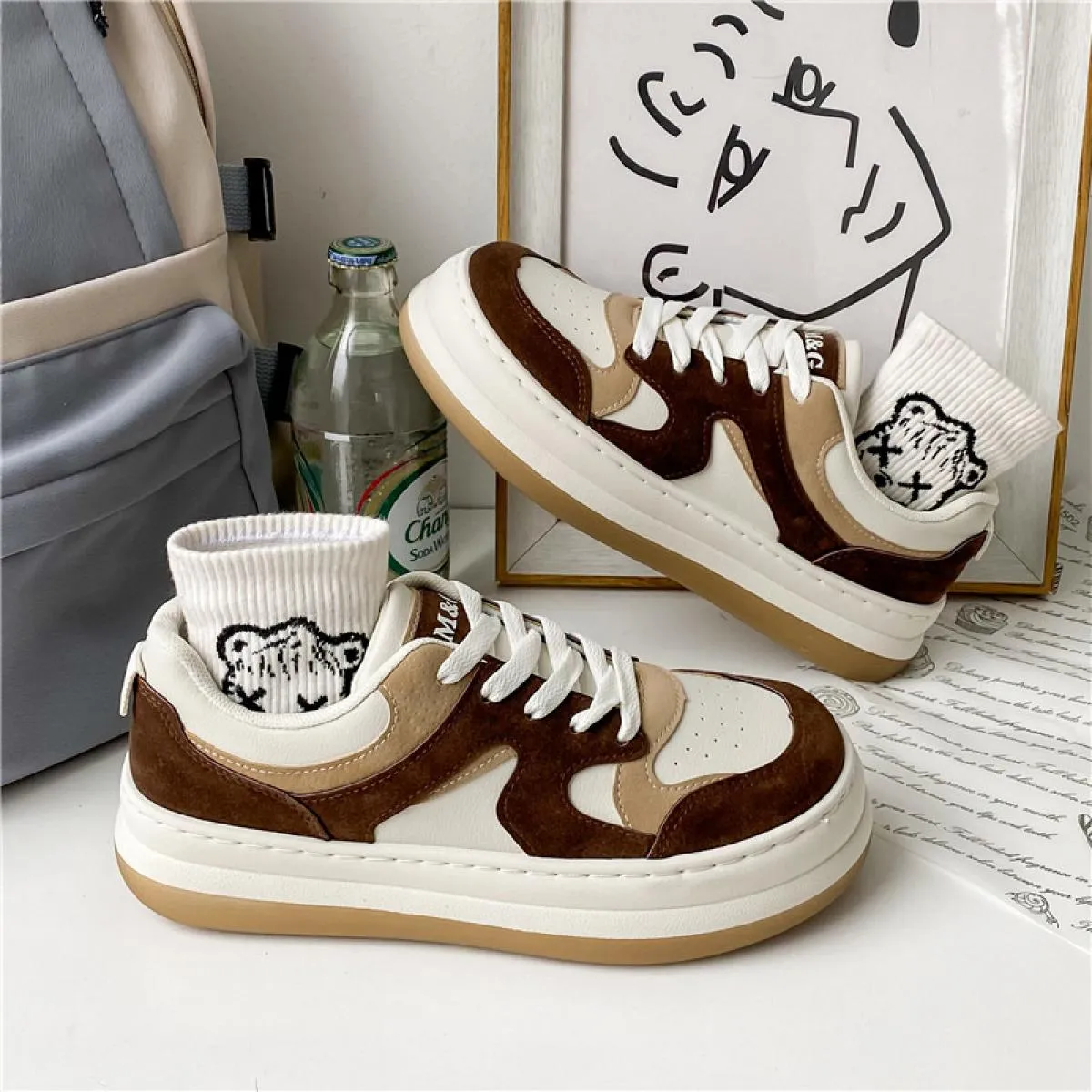 2022 di nuovo Modo di Colore Misto Scarpe Da Tennis Delle Donne Vulcanize Scarpe Low Top Scarpe Da Skateboard Donna Scarpe Zapat