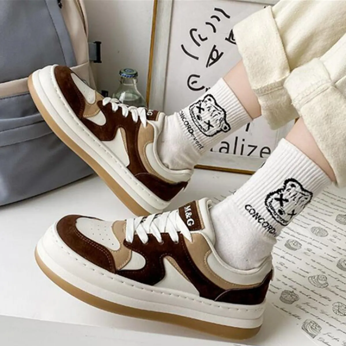 2022 di nuovo Modo di Colore Misto Scarpe Da Tennis Delle Donne Vulcanize Scarpe Low Top Scarpe Da Skateboard Donna Scarpe Zapat