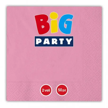 50 TOVAGLIOLI ROSA CM33X33  2 VELI FESTE E PARTY