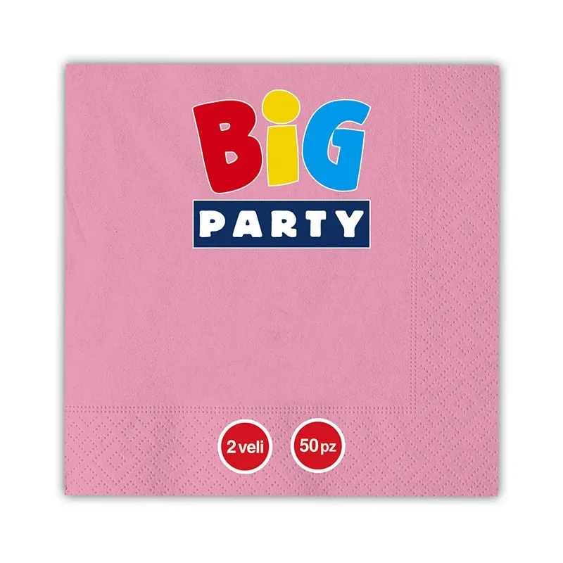 50 TOVAGLIOLI ROSA CM33X33  2 VELI FESTE E PARTY