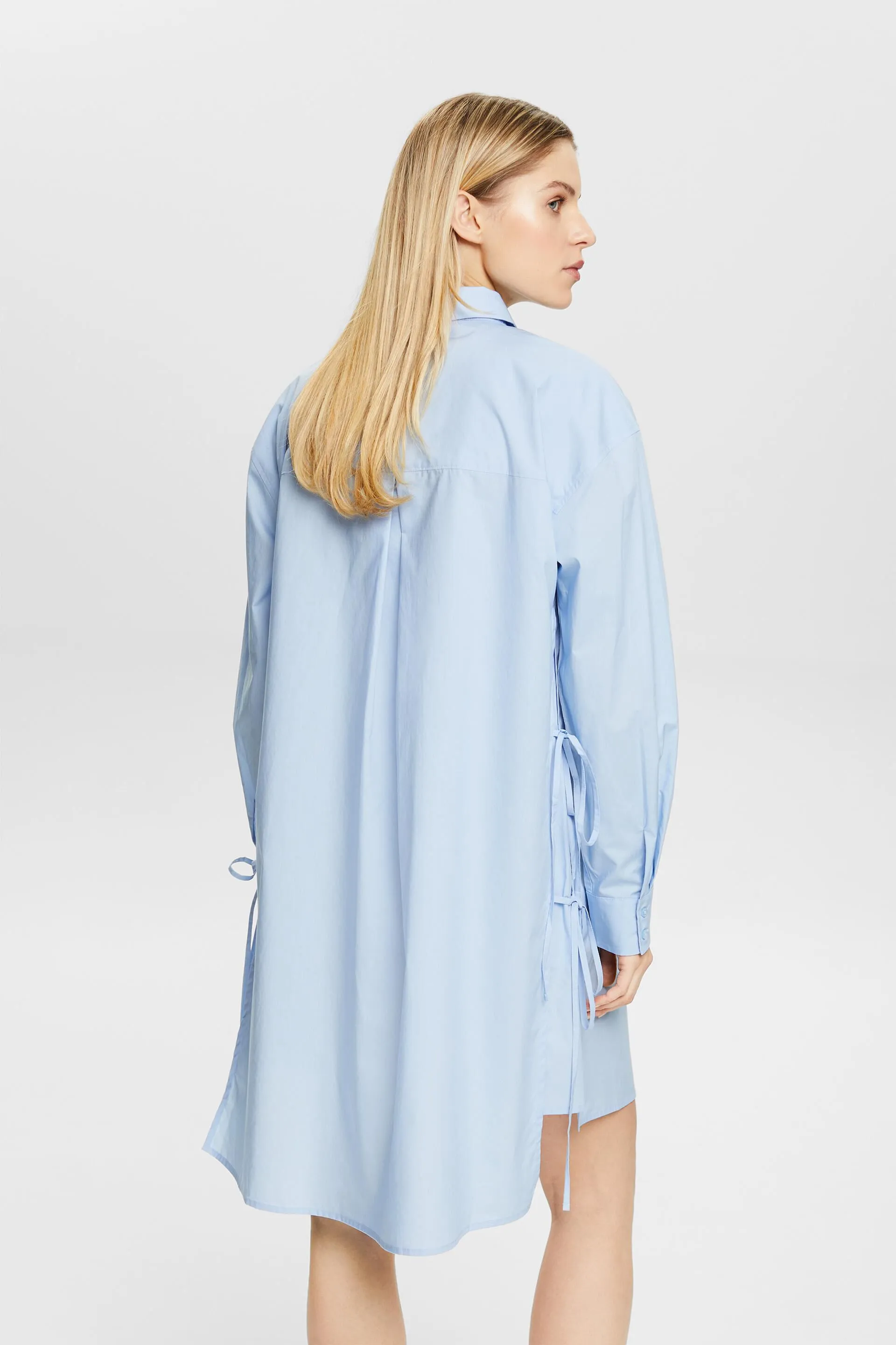 Abito camicia in popeline con nodi decorativi