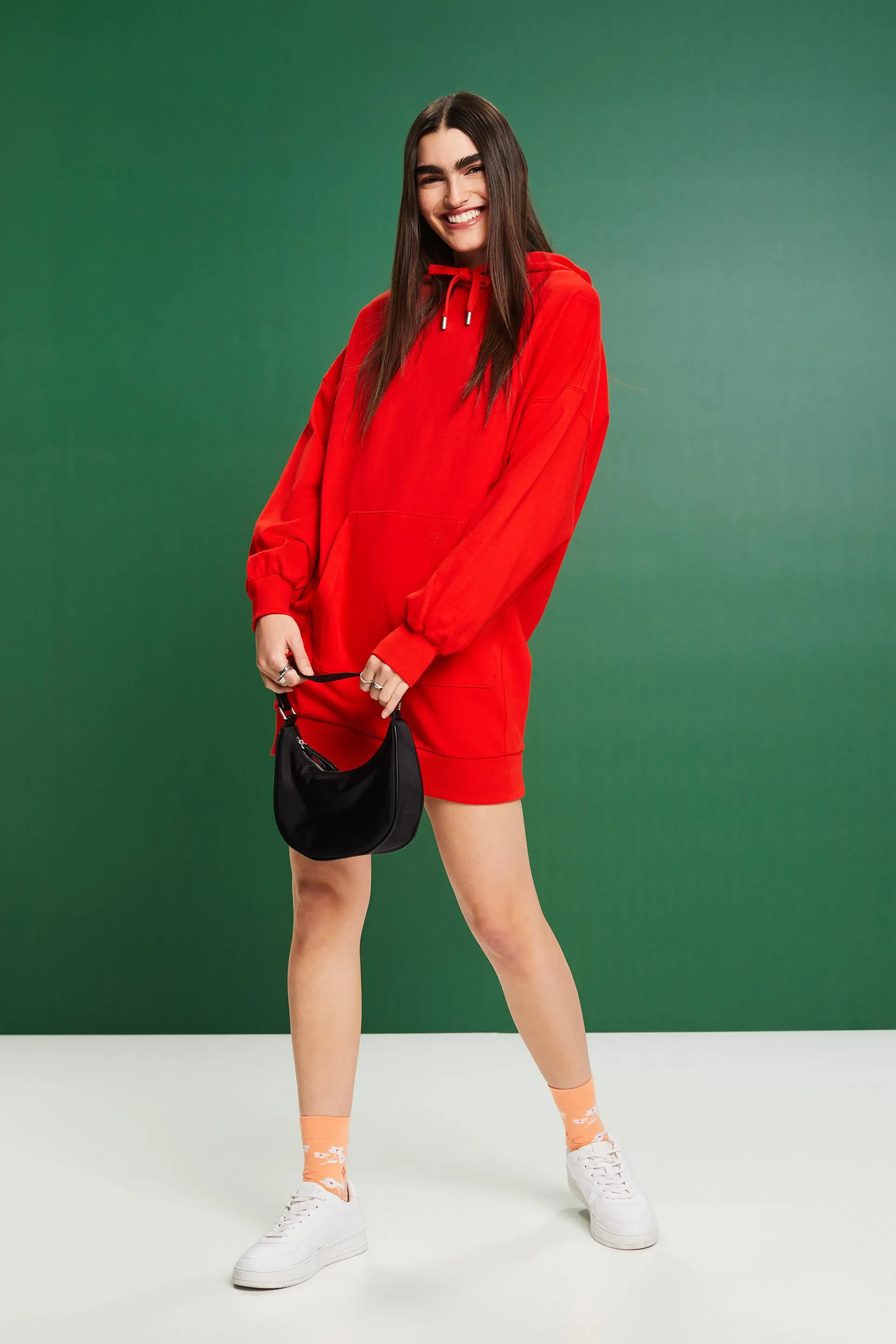 Abito in felpa con cappuccio oversize
