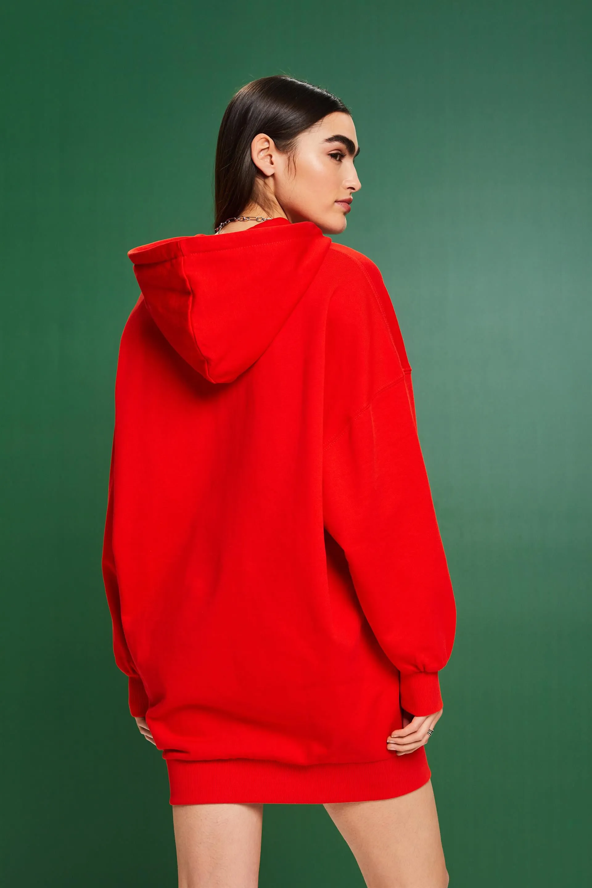 Abito in felpa con cappuccio oversize
