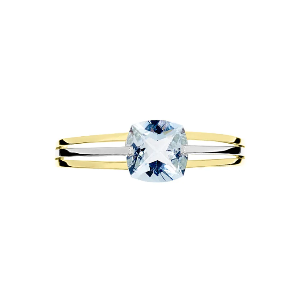 Anello Solitario Amélie Oro Bicolore 375/1000 Topazio Blu 1432007