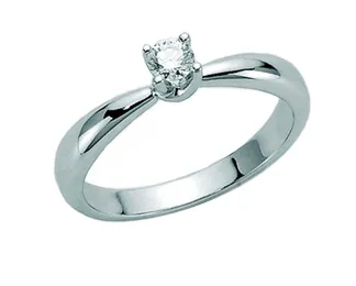 Anello solitario Miluna con Diamante Naturale 0.05ct in oro bianco 18kt LID2188