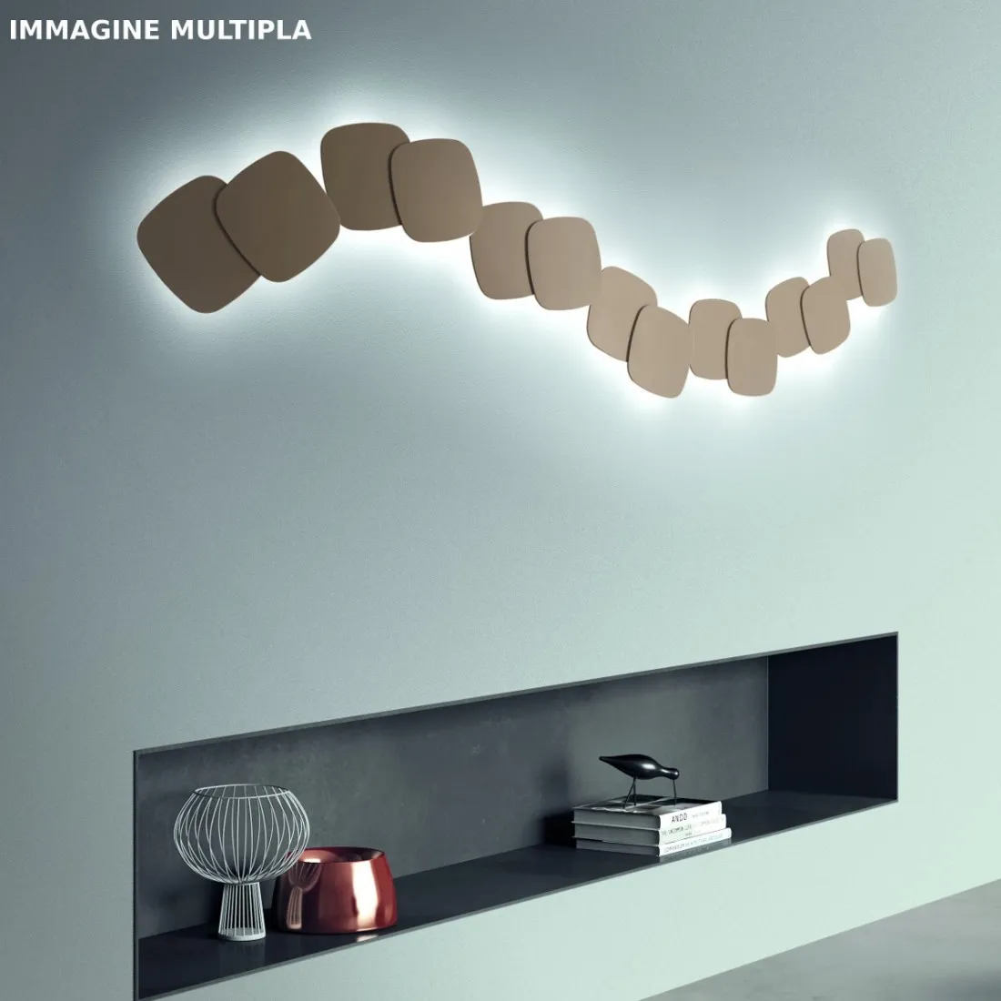 Applique moderno Gea Luce STEP AG 40W LED 220V alluminio lampada parete