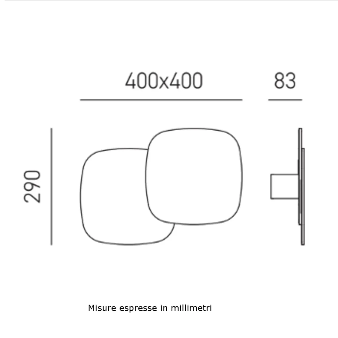 Applique moderno Gea Luce STEP AG 40W LED 220V alluminio lampada parete