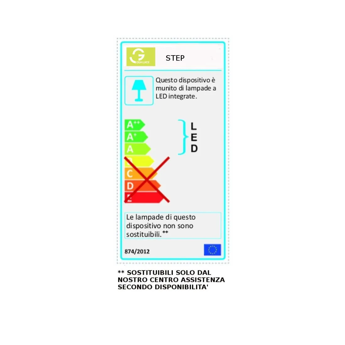 Applique moderno Gea Luce STEP AG 40W LED 220V alluminio lampada parete