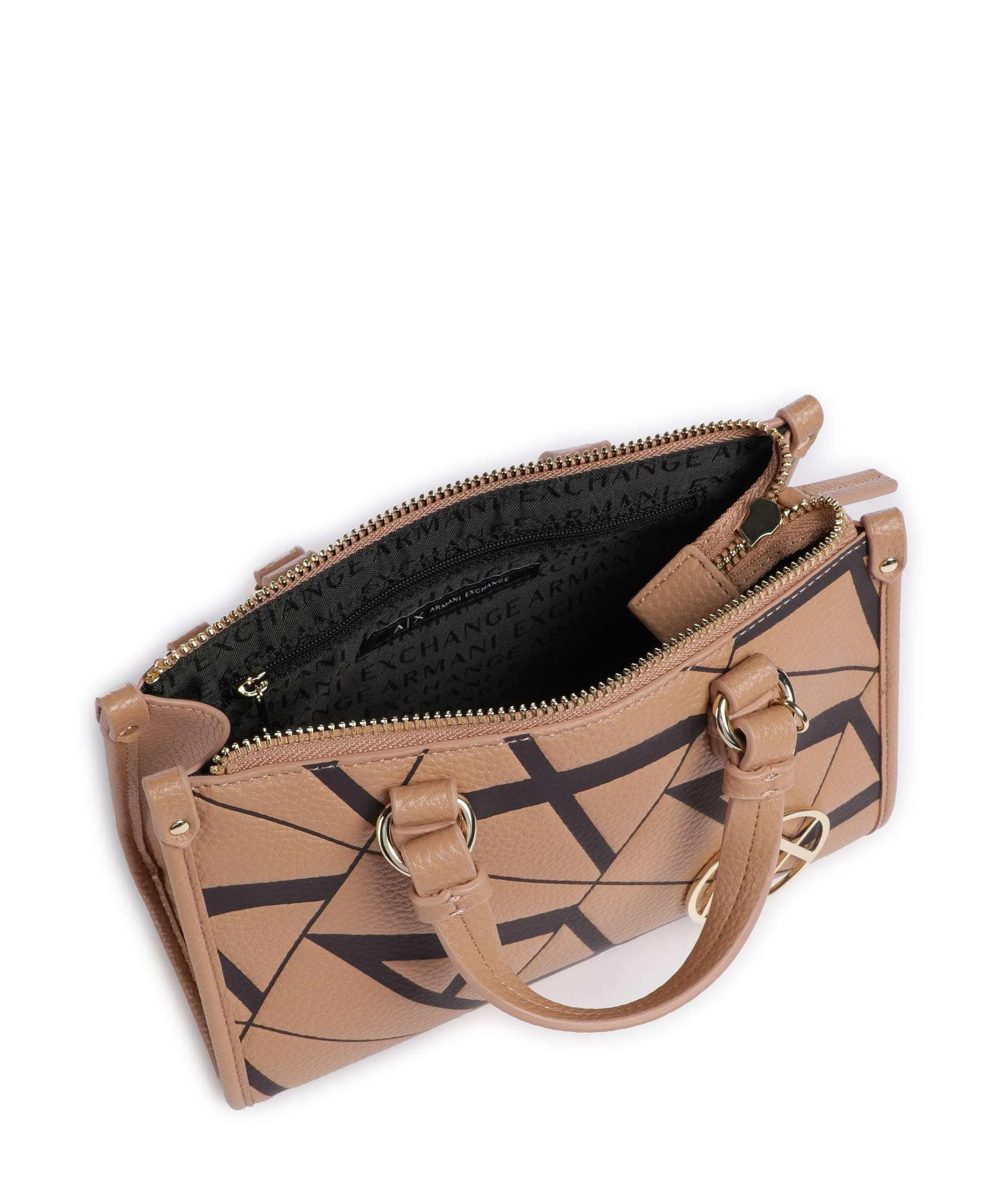  Armani Exchange Gynger S Borsa a mano pelle sintetica marrone chiaro  