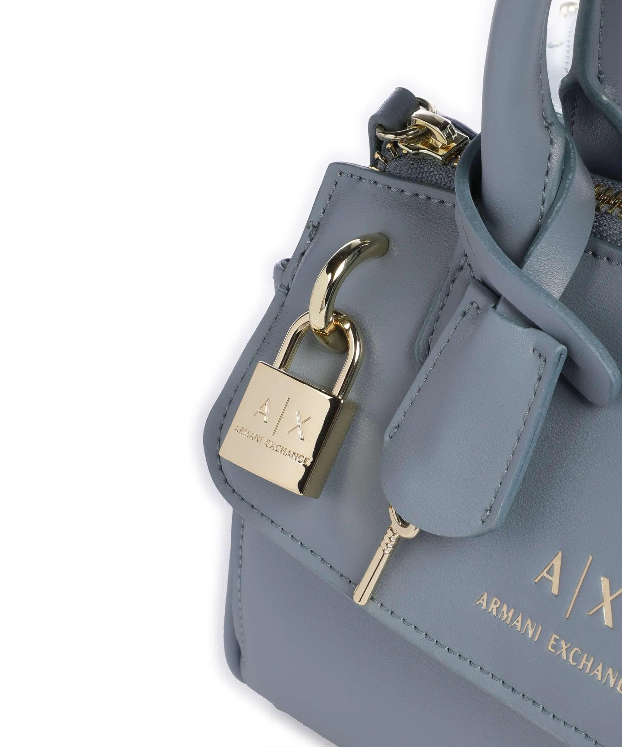  Armani Exchange Jane Borsa a mano pelle sintetica blu-grigio  