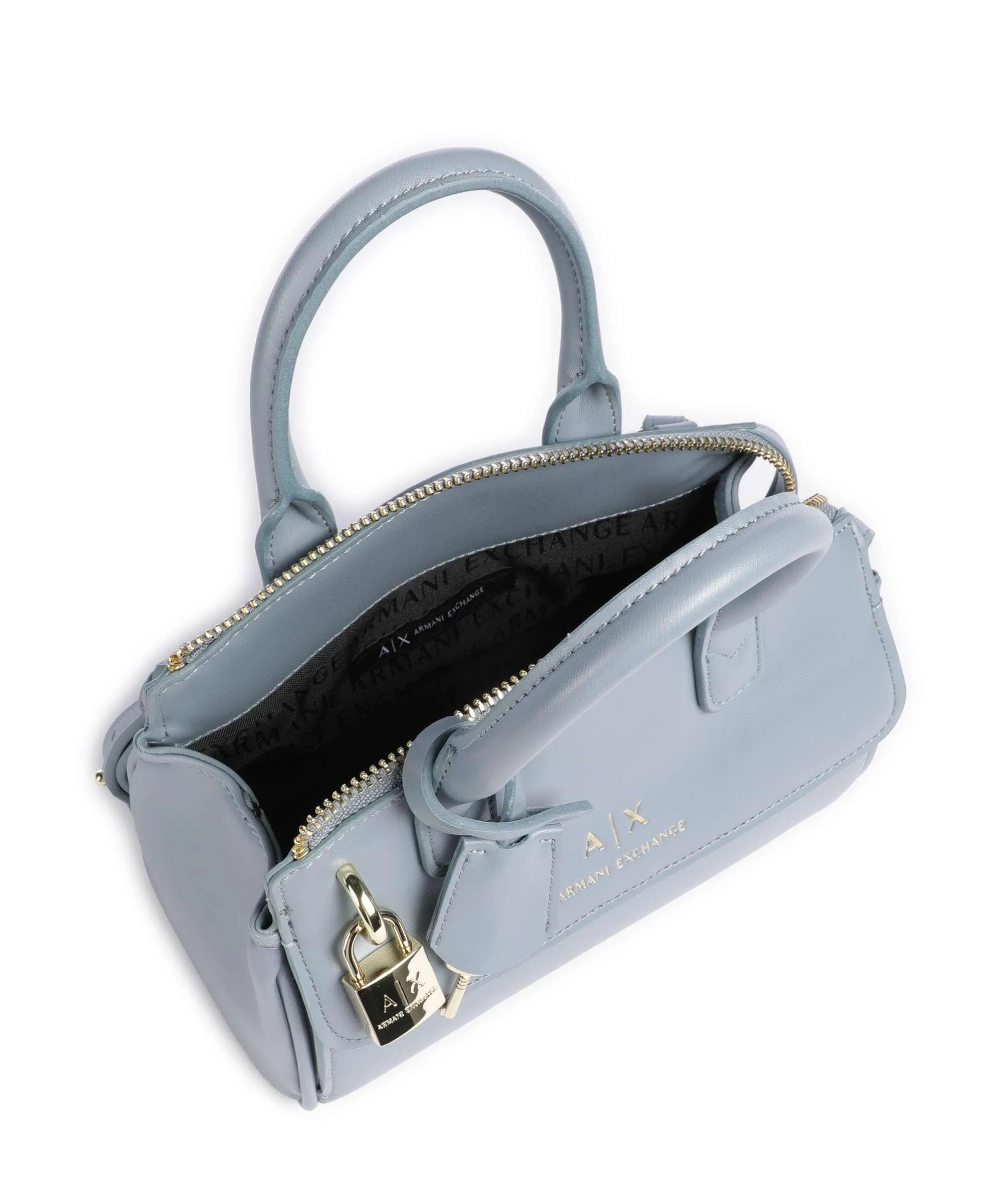  Armani Exchange Jane Borsa a mano pelle sintetica blu-grigio  