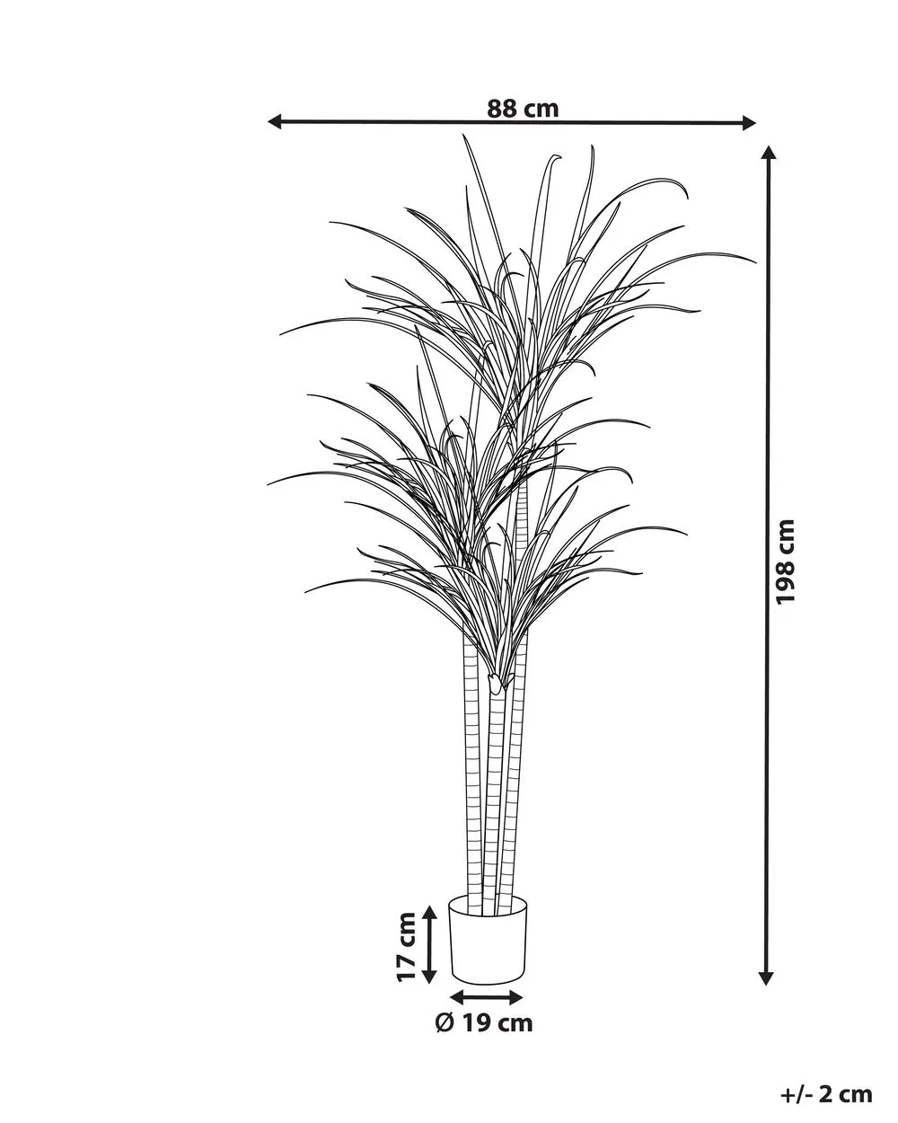 Artificial Potted Plant 198 cm DRACAENA ANITA
