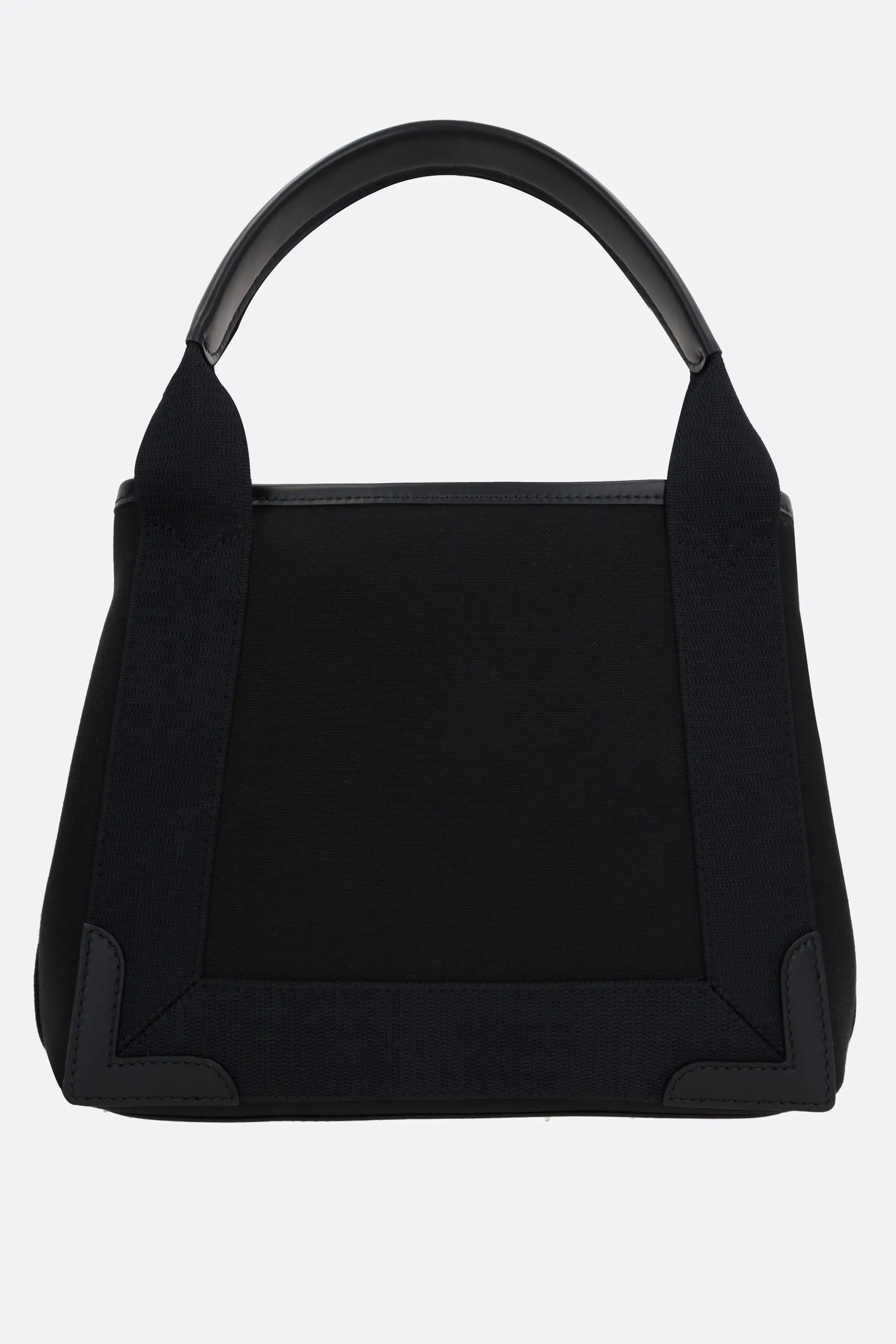 BALENCIAGA borsa tote Cabas Navy XS in canvas e pelle liscia