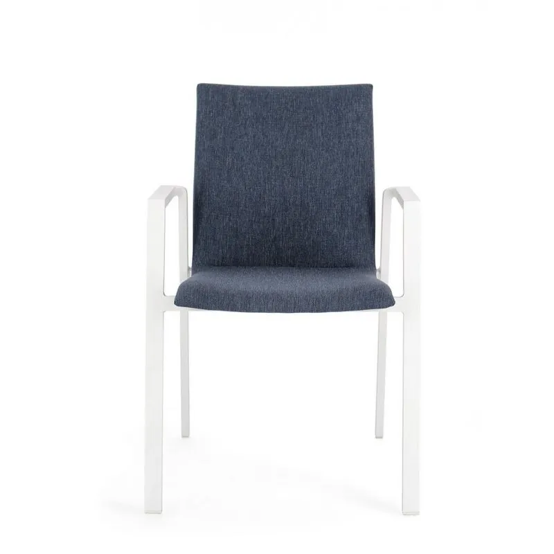 Bizzotto outdoor Set 4 sedie con braccioli Odeon bianco-denim jx11