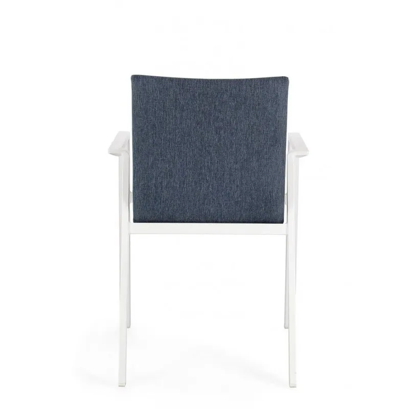 Bizzotto outdoor Set 4 sedie con braccioli Odeon bianco-denim jx11