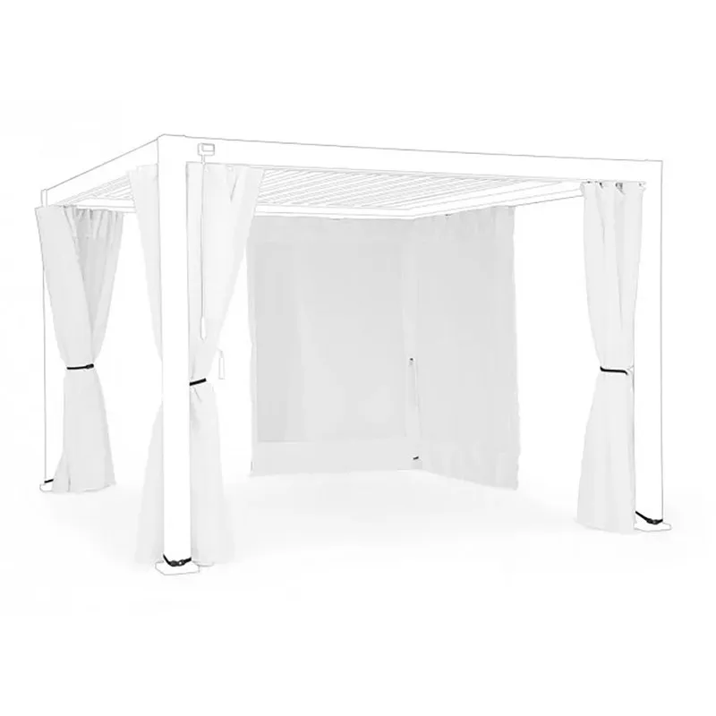 Bizzotto outdoor Set 4 teli laterali + zanzariera pergola ocean 3x4 bianco