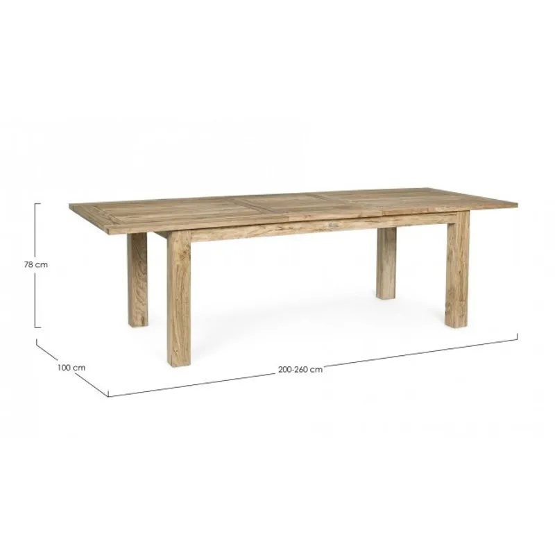 Bizzotto outdoor Tavolo allungabile Montevideo 200-260x100 - fsc