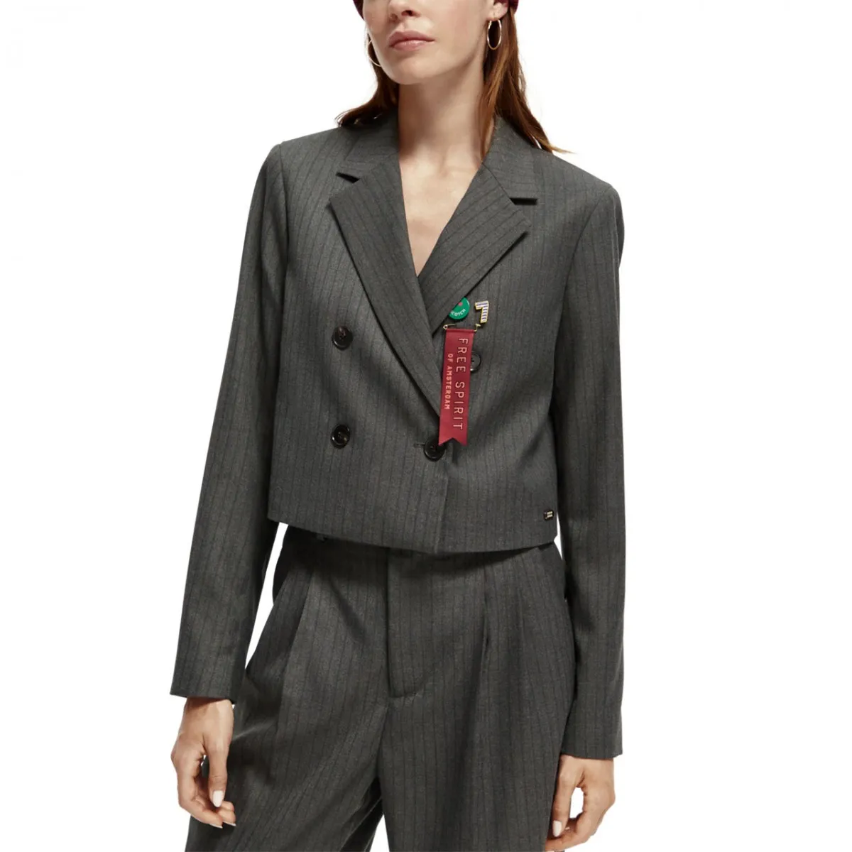 Blazer A Vita Alta A Righe