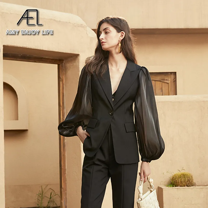blazer nero donna