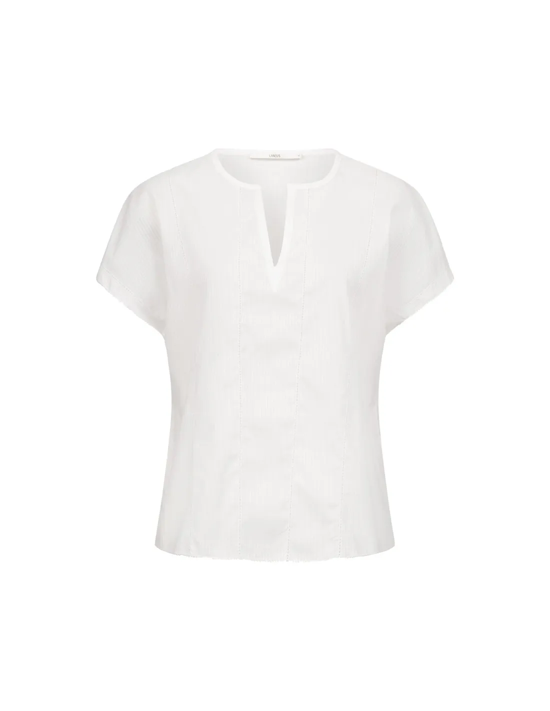 BLUSA SMANICATA RICAMATA IN COTONE BIOLOGICO