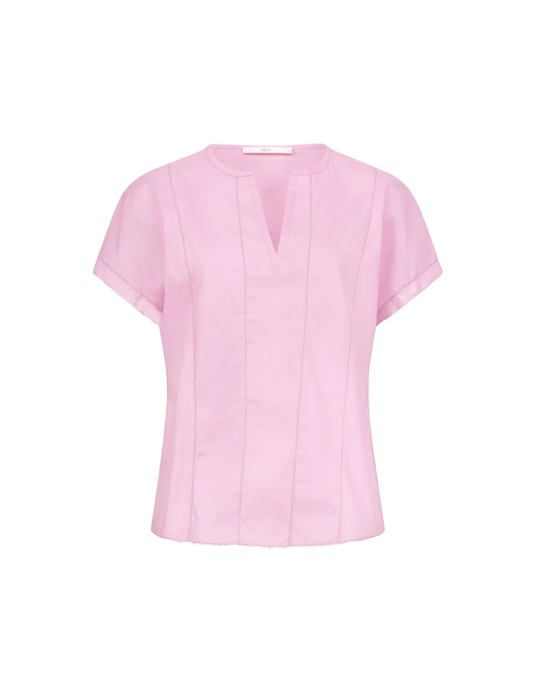 BLUSA SMANICATA RICAMATA IN COTONE BIOLOGICO