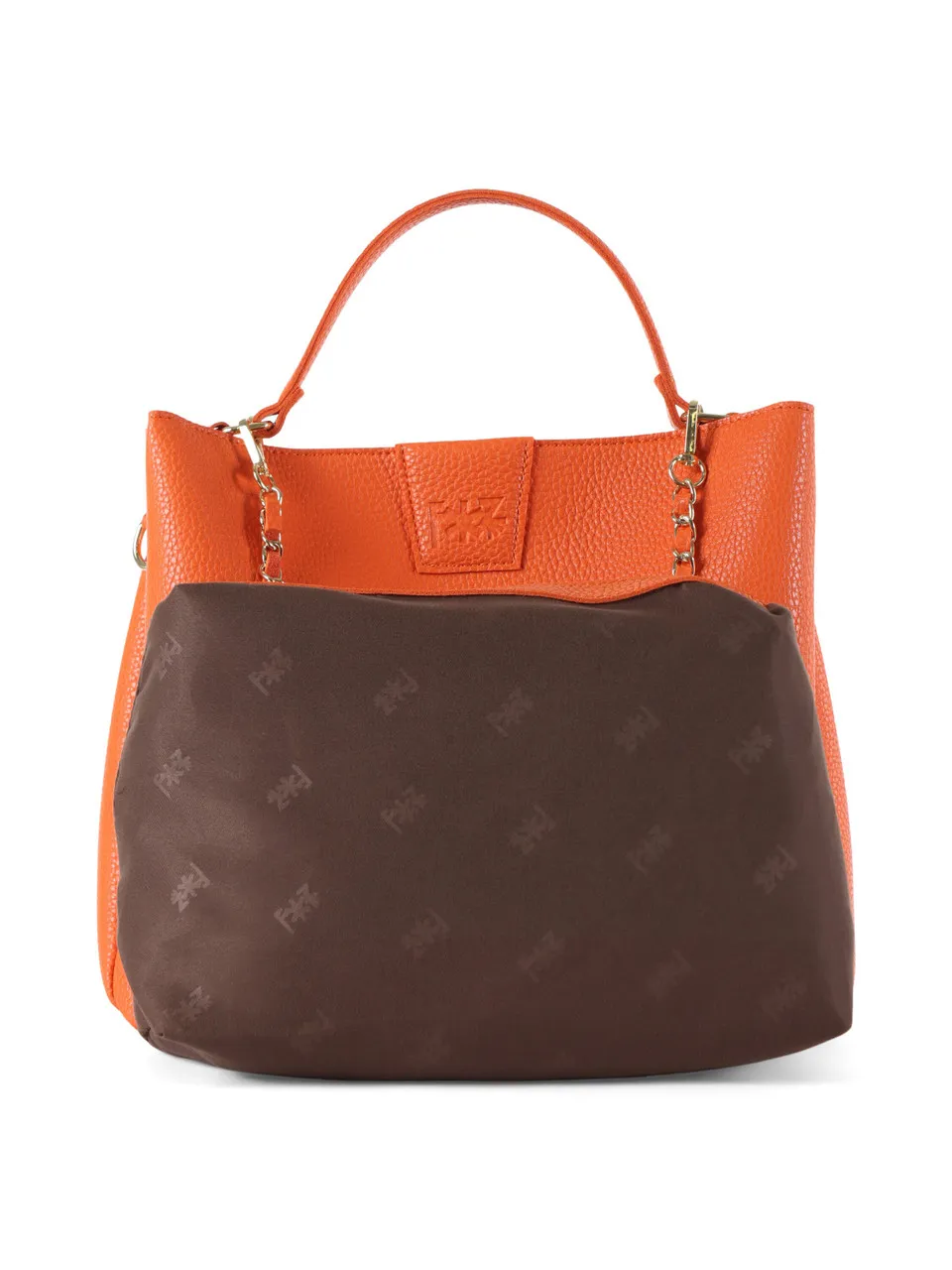 Borsa a mano effetto martellato con logo impresso