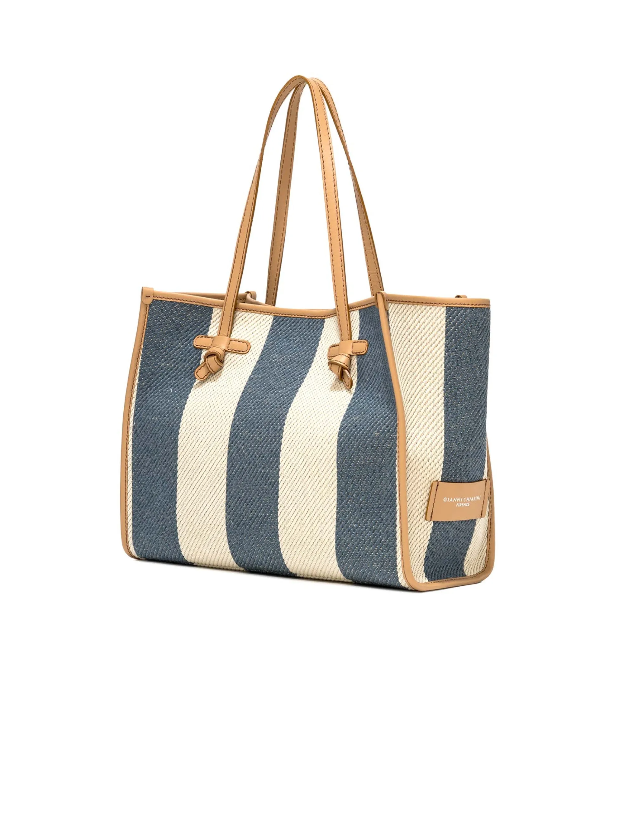 Borsa a Spalla a Righe Blu