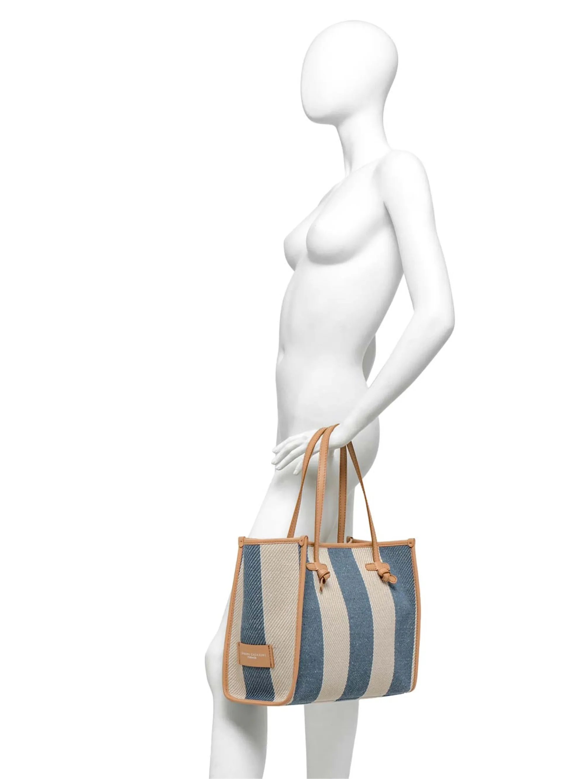 Borsa a Spalla a Righe Blu