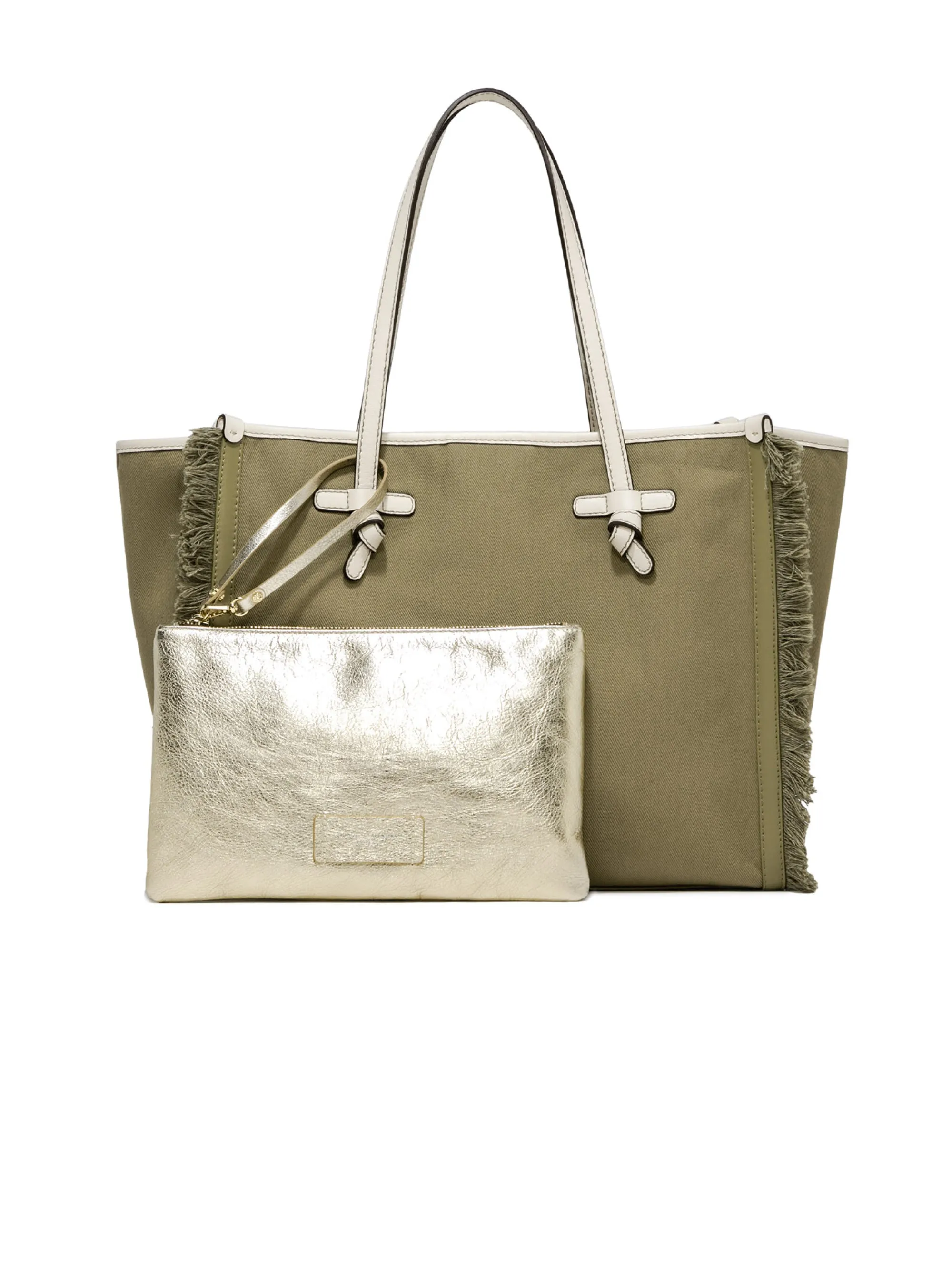 Borsa a Spalla con Frange Verde