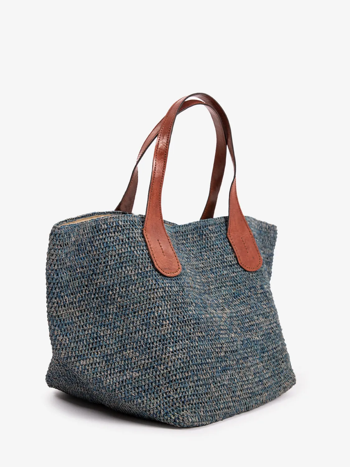 Borsa in rafia Tokyo II blu