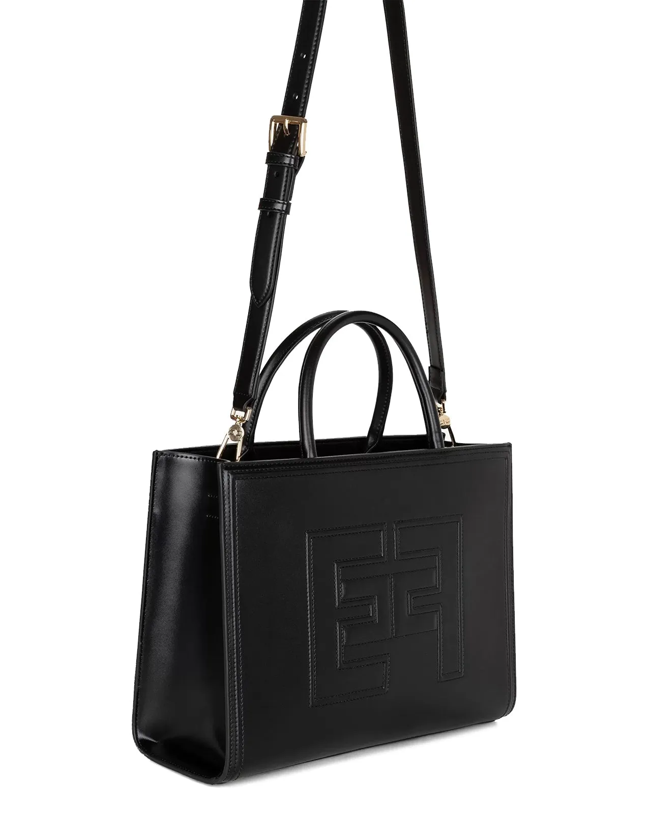 Borsa Tote embossed nera