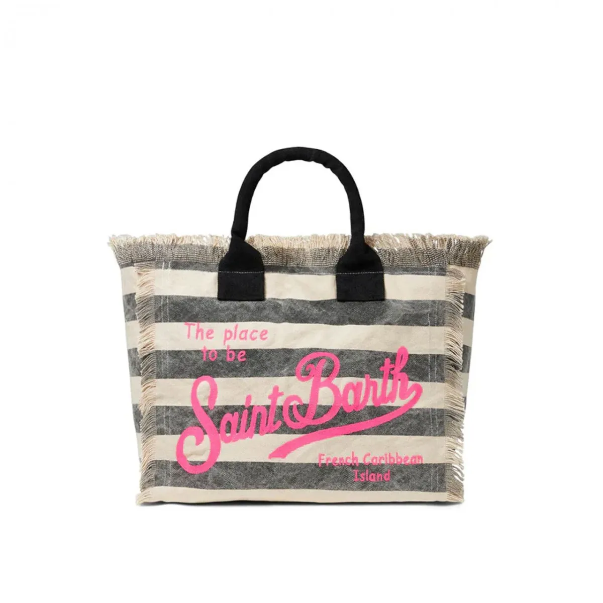 Borsa Vanity In Canvas A Righe