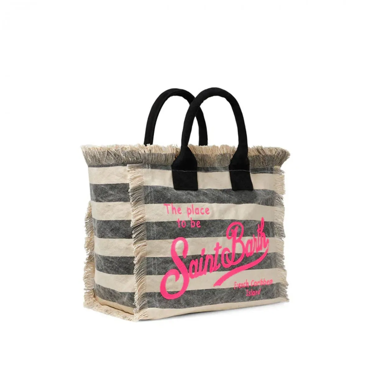Borsa Vanity In Canvas A Righe