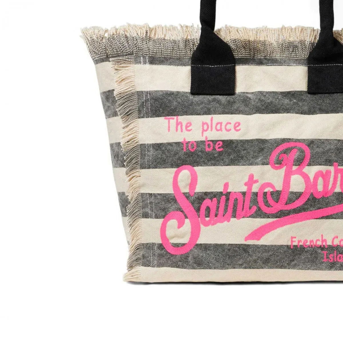Borsa Vanity In Canvas A Righe