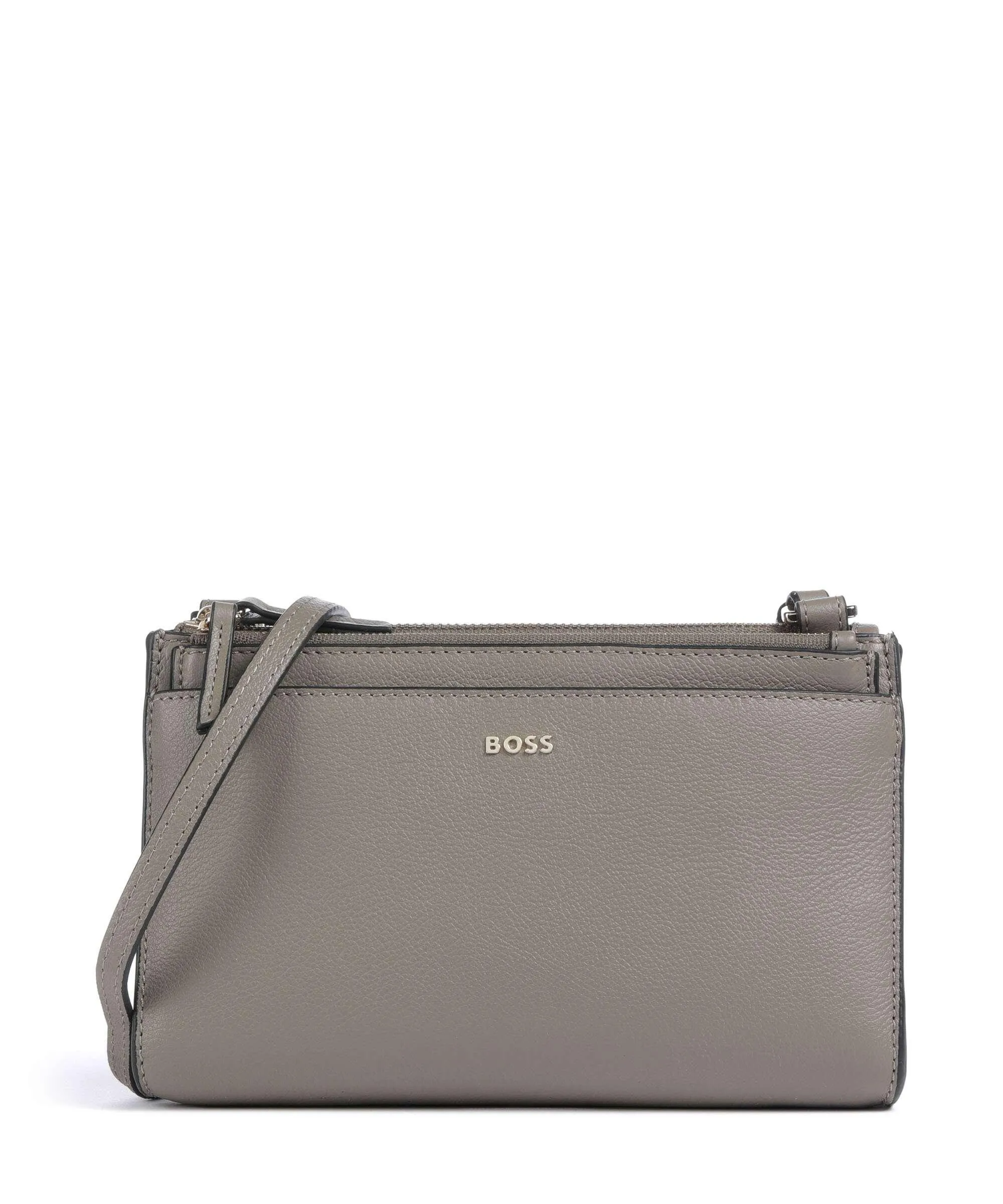  BOSS Alyce Borsa a spalla pelle di vacchetta grana taupe  