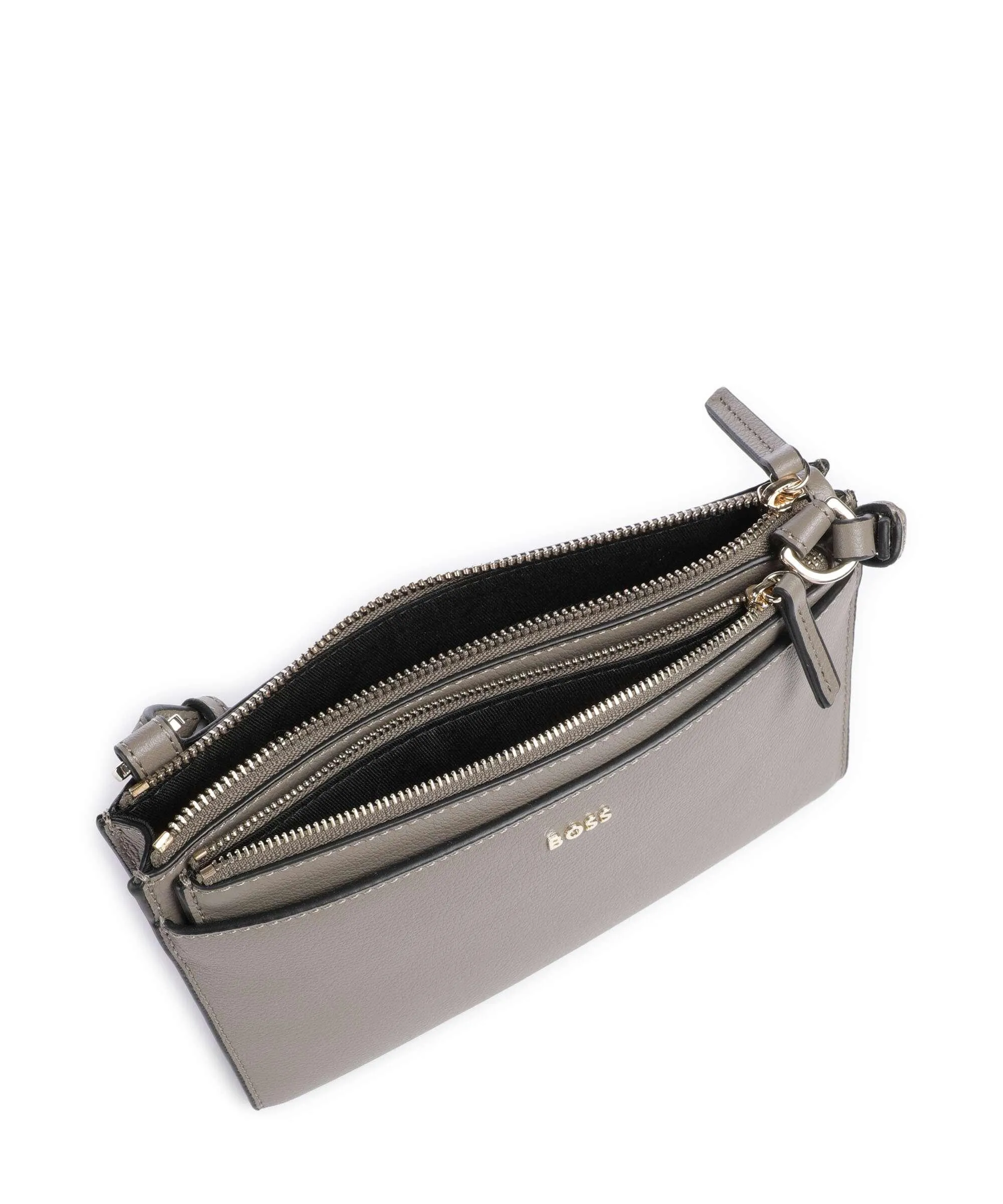  BOSS Alyce Borsa a spalla pelle di vacchetta grana taupe  