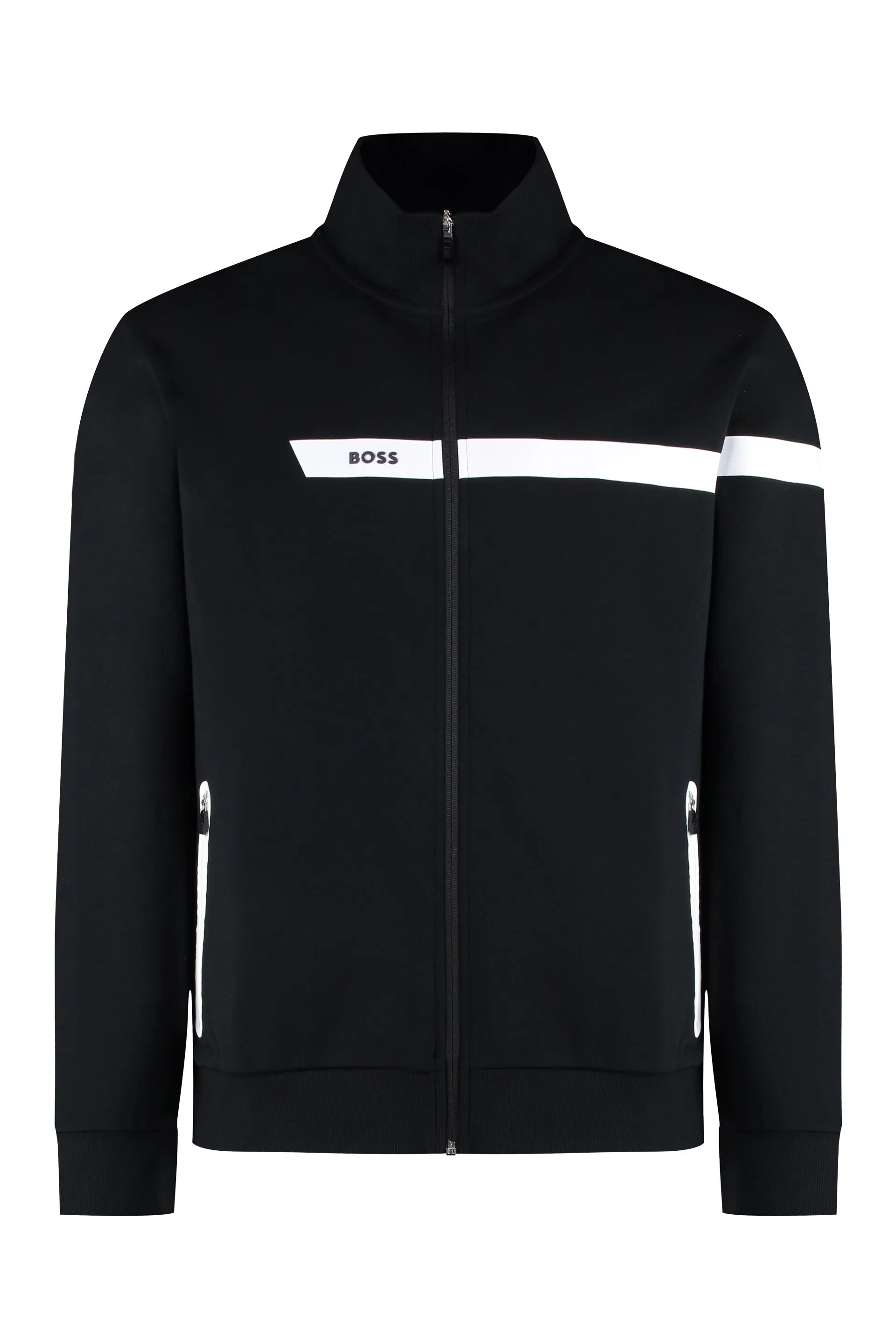 BOSS Felpa full-zip in cotone