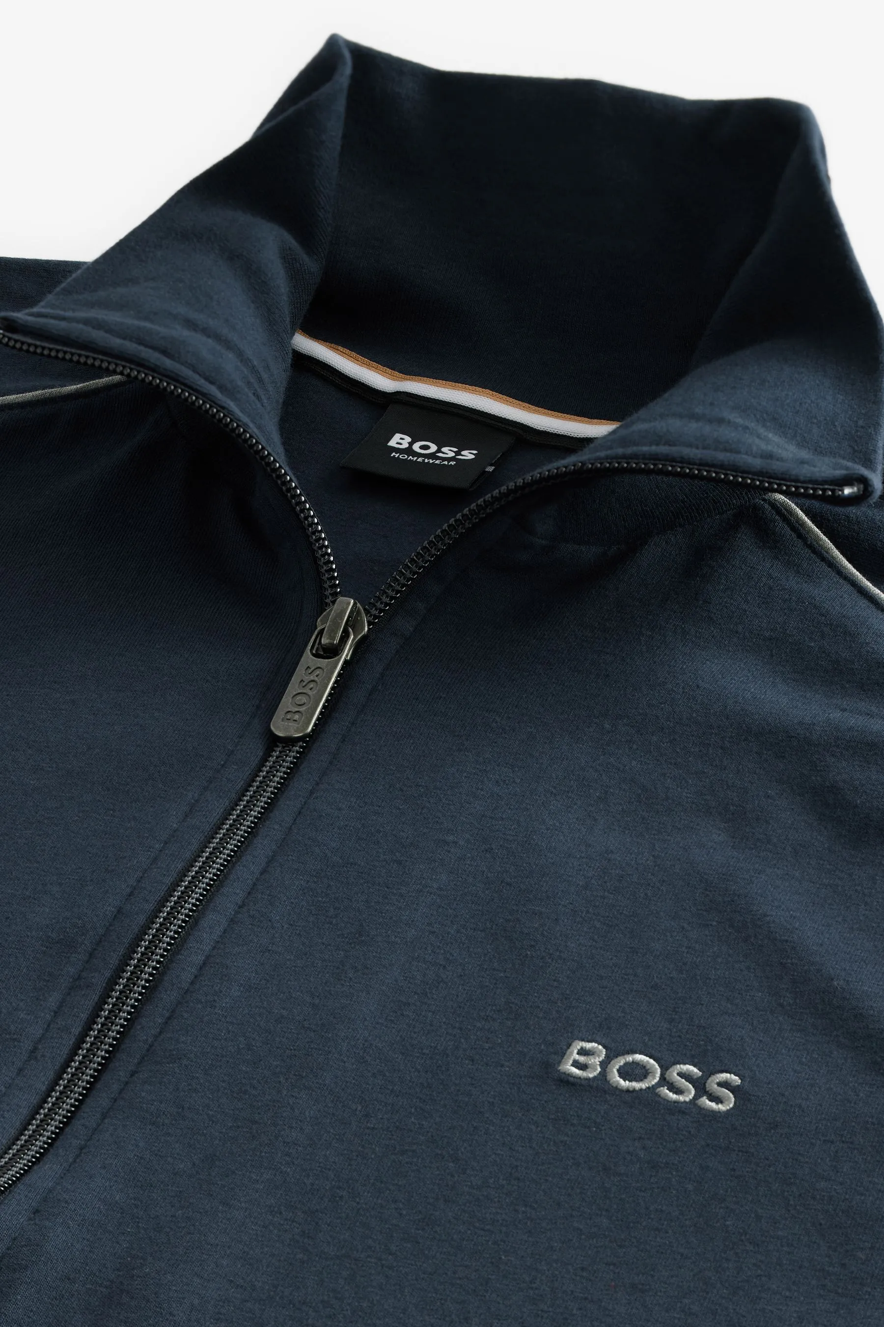 BOSS - Felpa in cotone elasticizzato con zip
