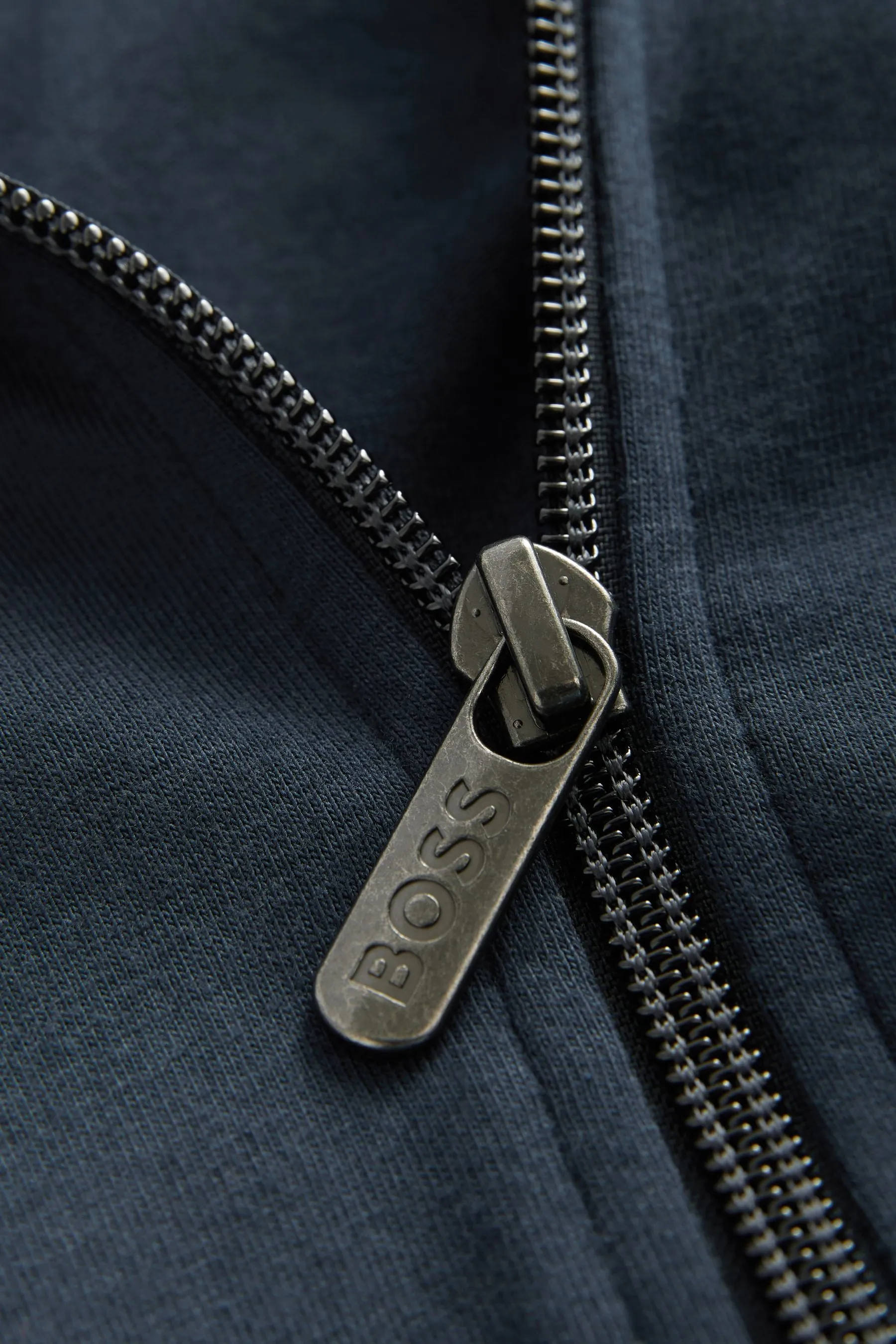 BOSS - Felpa in cotone elasticizzato con zip