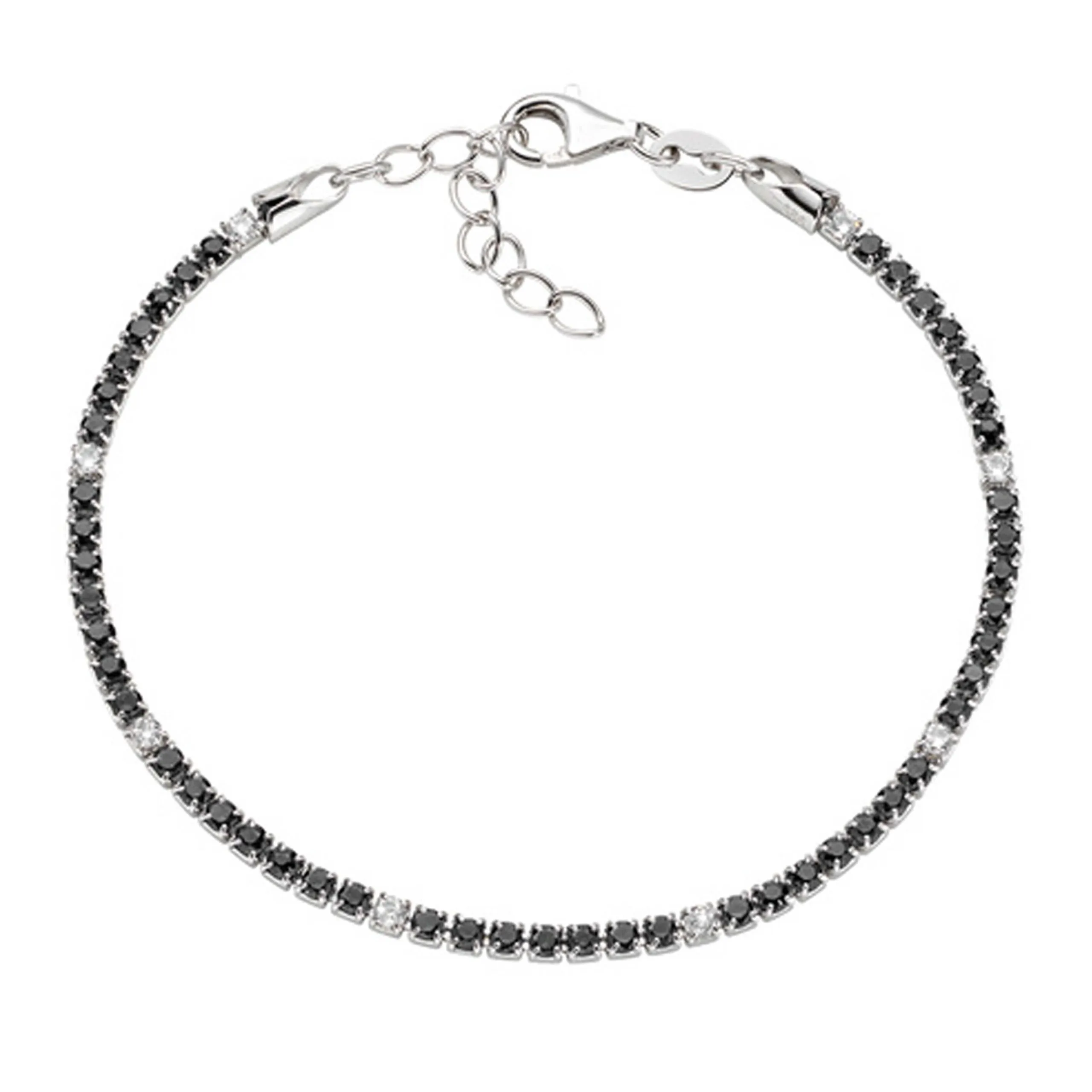 BRACCIALE TENNIS NERO E BIANCO AMEN