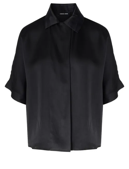Camicia Anine Bing Julia in seta nera