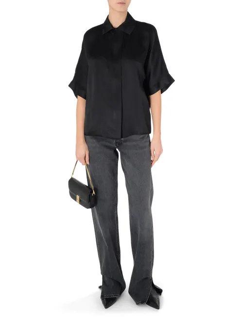 Camicia Anine Bing Julia in seta nera
