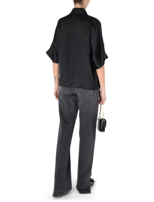 Camicia Anine Bing Julia in seta nera