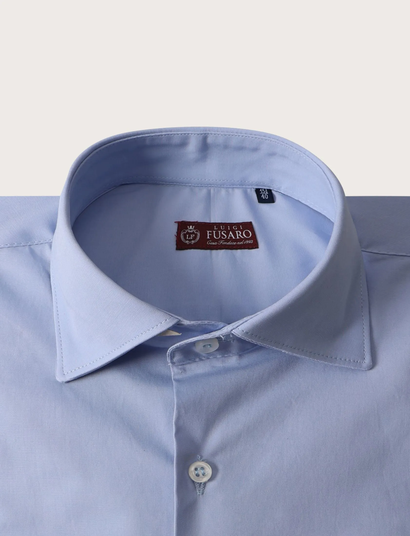 Camicia tinta unita in cotone slim