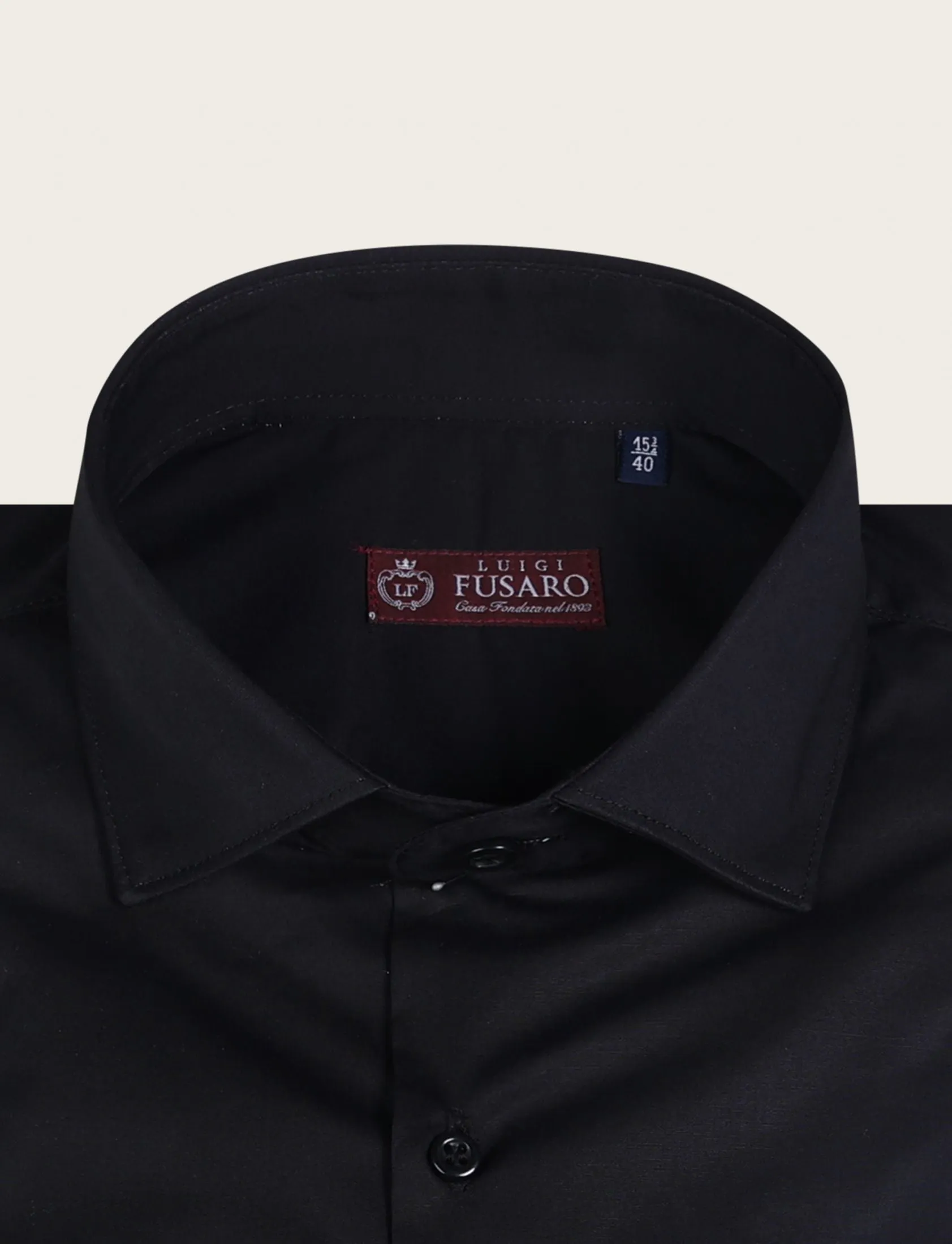Camicia tinta unita in cotone slim