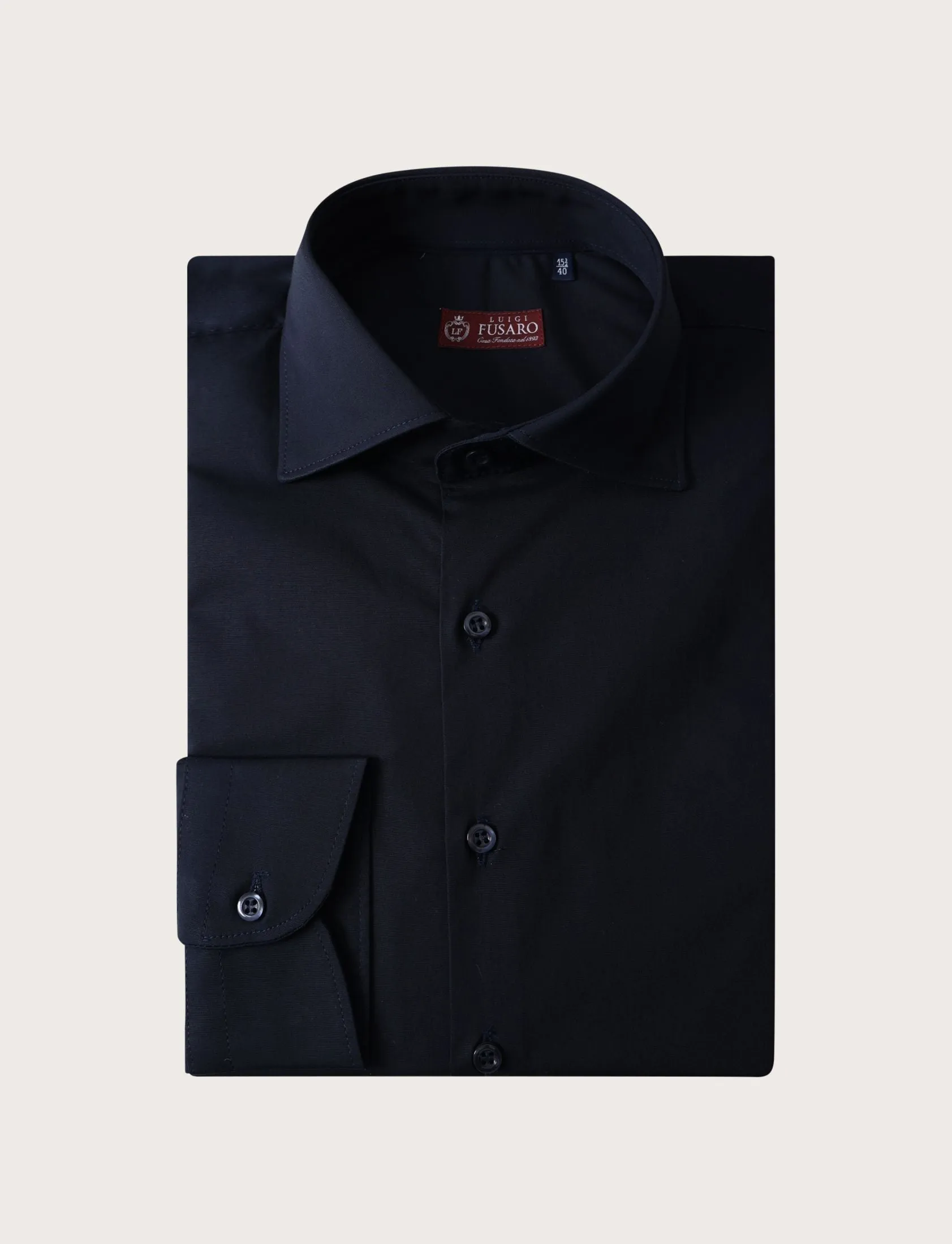 Camicia tinta unita in cotone slim