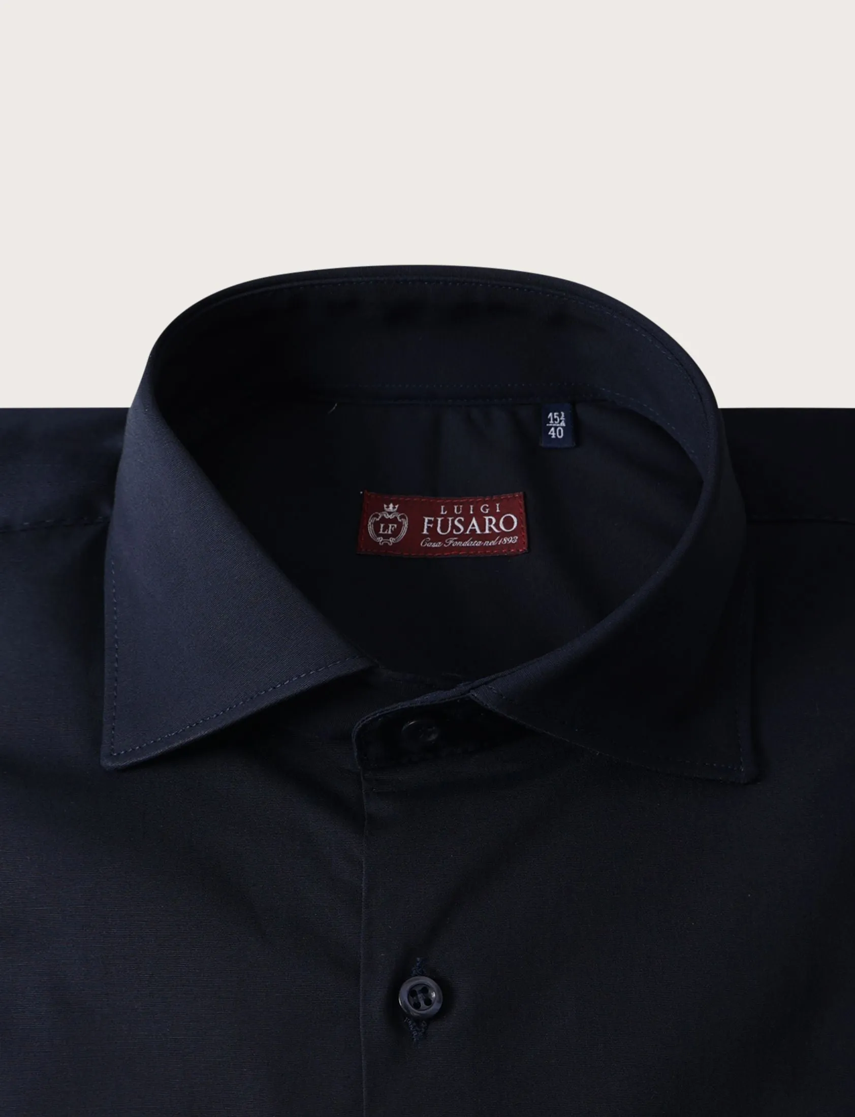 Camicia tinta unita in cotone slim