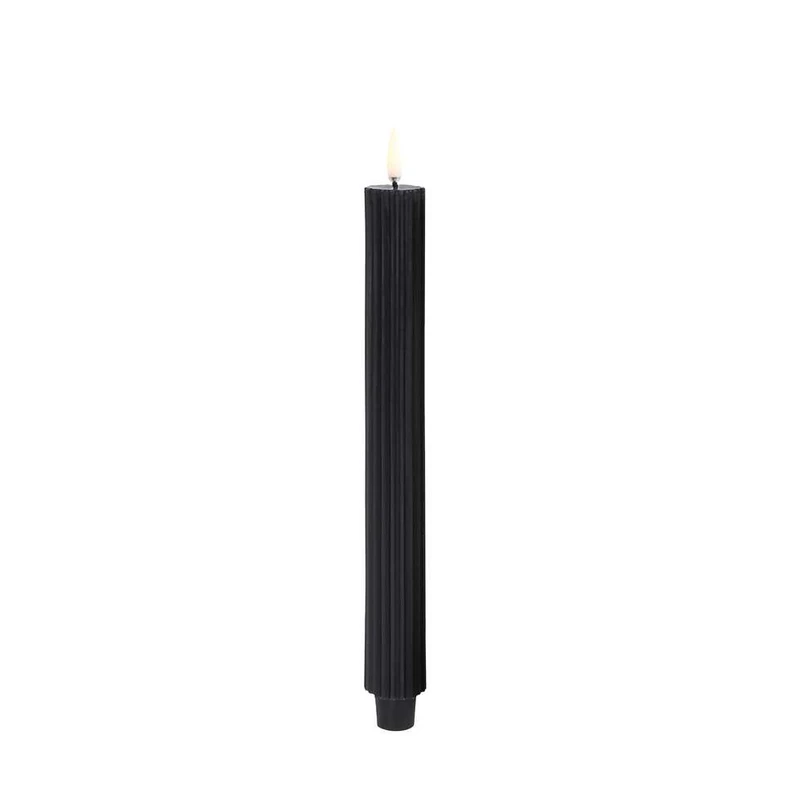 Candela a Cono LED Grooved 2-pack 3,2x25,5 cm Plain Nero/Smooth - Uyuni Lighting | Acquista online